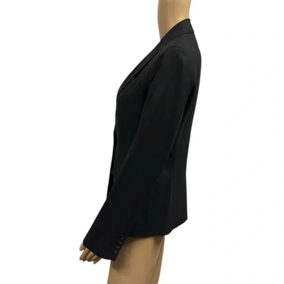 Vintage J Crew Wool Blend One Button Blazer Faux Pocket Shoulder Pads Womens 4 - Picture 3 of 10